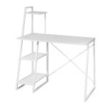Mesa de escritorio SoBuy FWT29-W con tres estantes color blanco