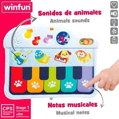 Libro Sensorial Tela c/Mordillo Música Sonidos p/Bebé Winfun