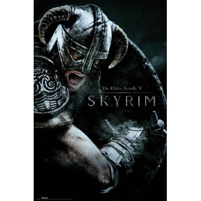 Grupo Erik Editores skyrim attack poster madera multicolor 65 x 3.5