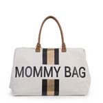 Bolso maternal Mommy Bag de Childhome, Modelo Blanca líneas negras y doradas