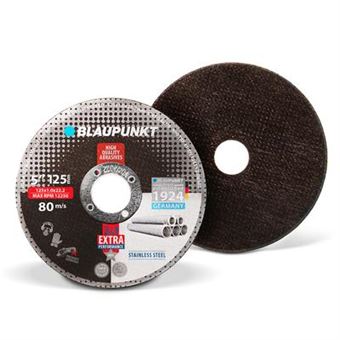 Disco de corte Blaupunkt BP-CW-SSS5125 - Para metal y acero inoxidable - 125 x 1 x 22,23 mm - Grosor 1 mm</br>