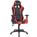 Silla de escritorio vidaXL Racing cuero artificial Roja