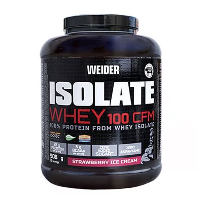 Weider- Isolate Whey 100 Cfm 908 Gr - 100% Aislado De Proteina De Suero - Sabor Fresa