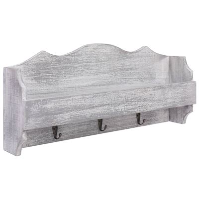 Perchero de pared de madera gris 50x10x23 cm vidaXL