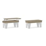 Mesa de centro elevable salón comedor Modelo KL Roble Claro - Blanco Mate 92x50x45/57 cm