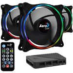 Set 3 Ventiladores 120mm Aerocool ECLIPSE12PRO RGB, Aspas Curvas