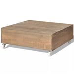 Mesa de centro vidaXL madera maciza 4 ruedas 70x70x25 cm marrón