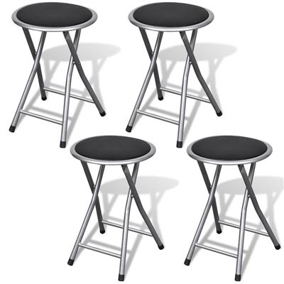 Vidaxl Taburetes De Cocina Plegables 4 Unidades Cuero Sintético