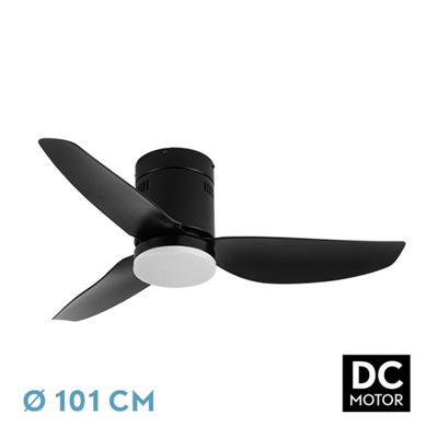 Ventilador De Techo Fabrilamp Led Borax Regulable Con Control Remoto 20w 3cct 2350lm Ip20 Ø101cm Negro