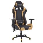 Silla de escritorio vidaXL Racing cuero artificial Dorada