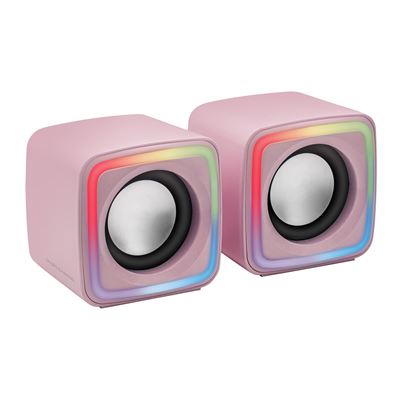 Mars Gaming Rosa Altavoces Gaming Rgb Compactos Mscubep, Procesador Sonido Dsp 8W,