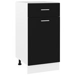 Armario inferior con cajón de cocina vidaXL aglomerado negro 40x46x81,5 cm