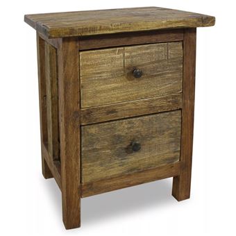 Mesita de noche vidaXL, de madera maciza reciclada 40x30x51 cm - 1