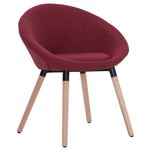 Silla de comedor vidaXL tela color vino tinto