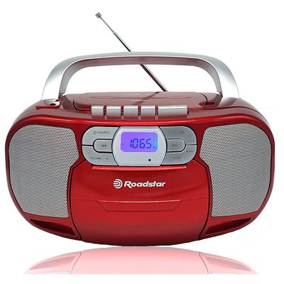 Radio Cd Portátil Cassette, Roadstar Rcr-4635ump/rd, Radio Digital Pll Fm, Reproductor Cd-mp3, Rojo