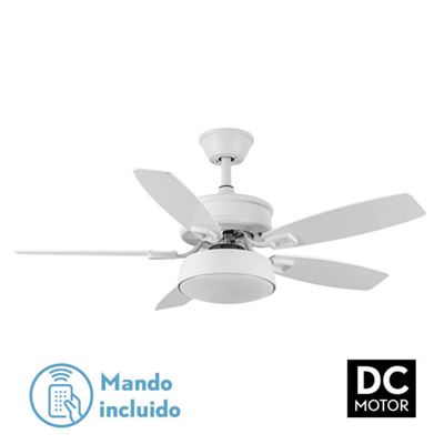 Ventilador De Techo Fabrilamp Led Braw Regulable Con Control Remoto 30w 3cct 2850lm Ip20 Ø107cm Blanco