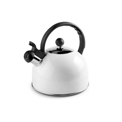 Cafetera Silbante Blanca En Acero Inox Ibili