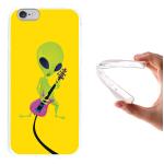 Funda iPhone 6 6S, WoowCase [ iPhone 6 6S ] Funda Silicona Gel Flexible Alien Guitarra, Carcasa Case TPU Silicona - Transparente
