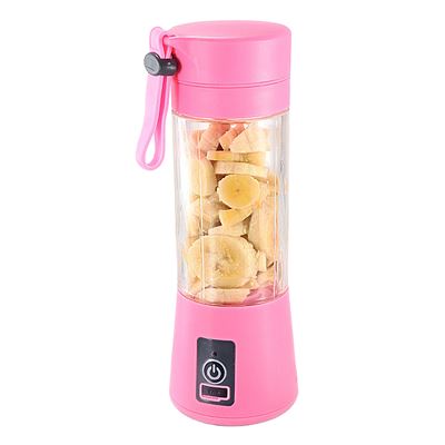 Batidora Eléctrica Portátil Dam De 380ml 15.000rpm Batería De 2000mah Y Tapa Con Filtro Rosa
