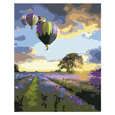 Lienzo Con Dibujo Dam Para Pintar Con Números 40x50cm. Diseño Globos. Incluye Pinceles Y Pinturas. Oro Rosa
