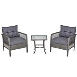 Conjunto de muebles de ratán Outsunny gris 65x66x75 cm