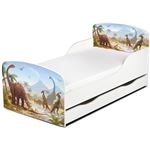 Cama infantil con colchón cómodo y cajón 140/70. Motivo: Los Dinosaurios