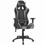 Silla de escritorio vidaXL reclinable Racing cuero artificial Gris