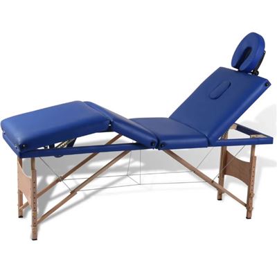 Mesa de masaje madera plegable cuatro cuerpos Azules