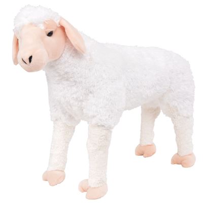 Vidaxl Blanco Oveja De Peluche De Pie Color Xxl