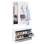 Juego de muebles de pasillo Homcom blanco 80x27x46,5 cm