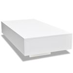 Mesa de centro vidaXL rectangular de fibra de vidrio 68x27x28,5 cm blanco