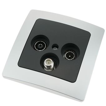 Interruptor doble empotrable con marco 80x80mm serie Lille de