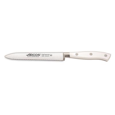 Cuchillo Tomatero Arcos Riviera Blanc 232024 De Acero Nitrum, Con Mango De Polioximetileno Y Hoja De 13 Cm En Estuche