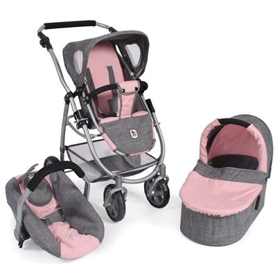 Cochecito Convertible 3 In 1 Emotion All In, Gris - Rosa Bayer Chic 2000 637 15