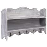 Perchero de pared de madera gris 50x10x30 cm vidaXL