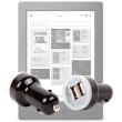 Cargador Mechero Del Coche Para Kobo Aura H20 - Con Dos Puertos USB ¡Para Conectar Más De Un Dispositivo A La Vez! Por DURAGADGET
