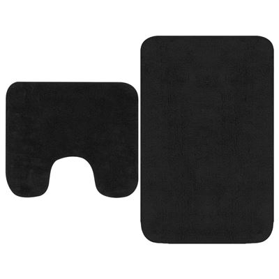 Conjunto De Alfombrillas De Baño De Vidaxl, Tela 2 Piezas Antracita