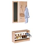 Juego de muebles de pasillo Homcom natural 80x27x46,5 cm