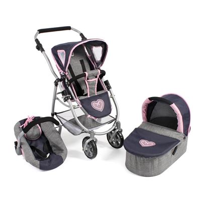 Cochecito Convertible 3 In 1 Emotion All In, Melange Gris-navy Bayer Chic 2000 637 26