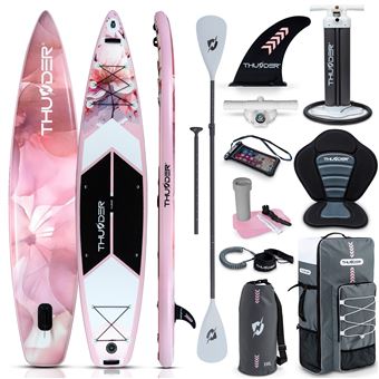 Tabla de Paddle Surf hinchable THUNDER Rosea 12'0"" 365x75x15cm bolsa de transporte Kit de reparación y soporte para cámara GoProRosa - 1
