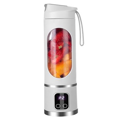 Batidora Portatil Dam De 450ml Con 10 Cuchillas De Acero Pantalla Lcd 3 Niveles De Temporizador Blanco