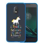 Funda Motorola Moto G4 Play Silicona Gel Flexible WoowCase Frase Motivación - Just Believe in Your Dreams - Azul