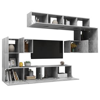 Juego de mueble para TV de 3 piezas aglomerado gris