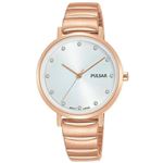 Reloj Pulsar ladies reloj para Mujer Analógico de Cuarzo con brazalete de Acero inoxidable bañado en oro PH8408X1