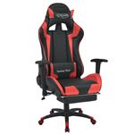 Silla de escritorio vidaXL Racing con reposapiés Roja