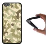Funda iPhone 6 Plus | 6S Plus, WoowCase Funda Silicona Gel Flexible Camuflaje Militar Verde, Carcasa Case - Negro
