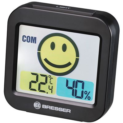Termómetro E Higrómetro Con Indicador De Clima Interior Temeo Smile Bresser - Negro