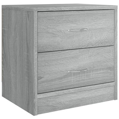 Vidaxl Gris Mesita De Noche Madera Contrachapada Sonoma 40X30x40cm