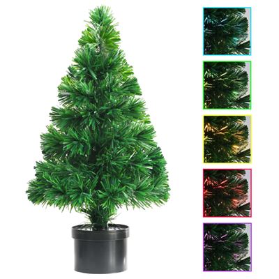Árbol de navidad artificial vidaXL, fibra óptica 64 cm verde