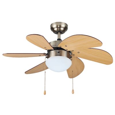 Ventilador De Techo Gsc Larde 2xe27 Ø82 6 Aspas Dc Níquel